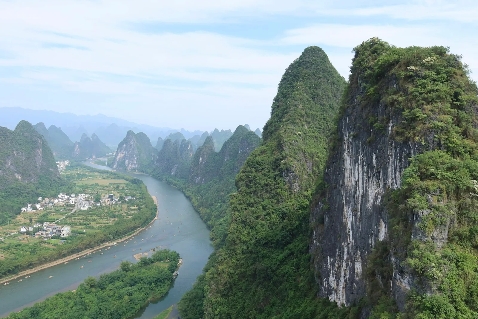 The riverside landscape near Guilin